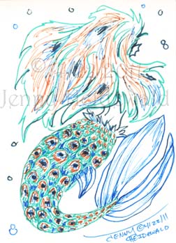 Peacock Mermaid by Jenny Heidewald